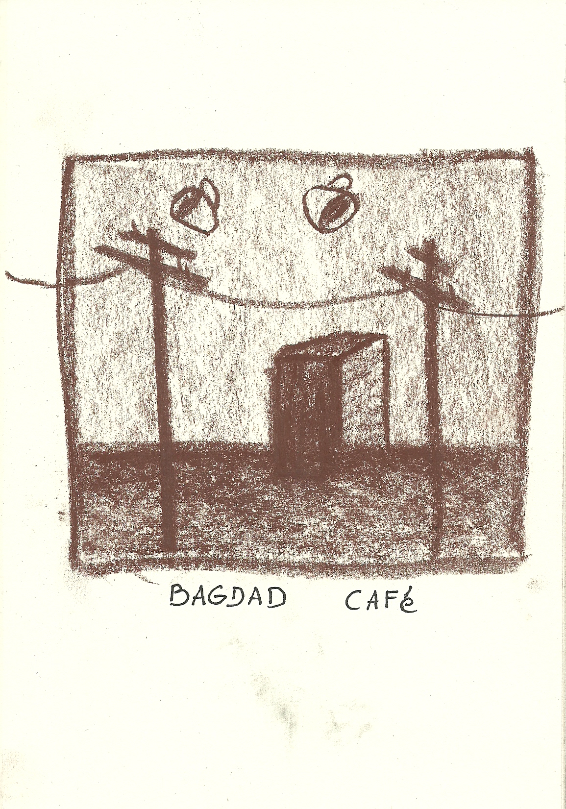 Bagdad Café (2014, conté chalk, 1/5/10cm)